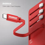 MOMAX旅行插座 - 70W GaN 3插口及內置伸縮USB-C充電線旅行插座 (預訂貨品)