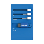 MOMAX旅行插座 - 70W GaN 3插口及內置伸縮USB-C充電線旅行插座 (預訂貨品)