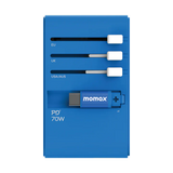 MOMAX旅行插座 - 70W GaN 3插口及內置伸縮USB-C充電線旅行插座 (預訂貨品)
