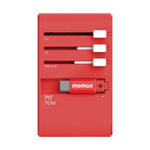 MOMAX旅行插座 - 70W GaN 3插口及內置伸縮USB-C充電線旅行插座 (預訂貨品)